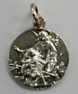 MEDALLA DE PLATA DEL ÁNGEL DE LA GUARDA, 1,5 CM DIÁMETRO