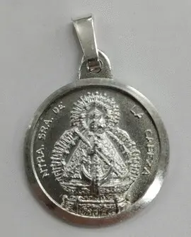 MEDALLA PLATA VIRGEN CABEZA, 1,5 CM DIÁMETRO