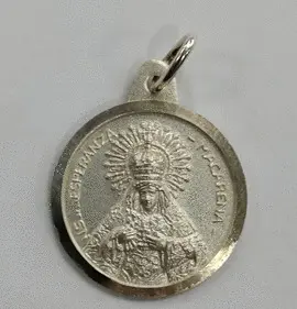 MEDALLA PLATA VIRGEN ESPERANZA MACARENA, DIÁMETRO: 1,5 CM